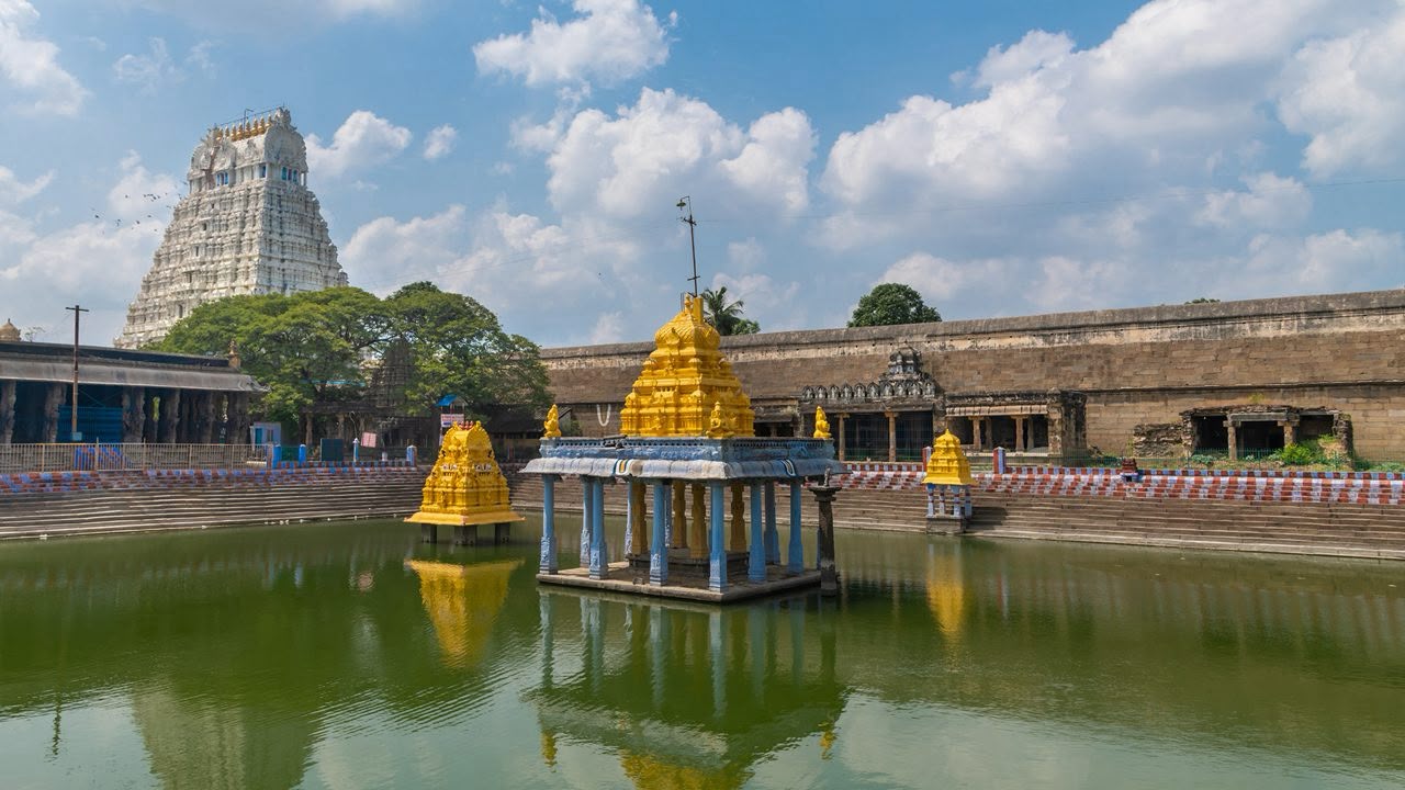 Temple courtyard in Kanchipuram